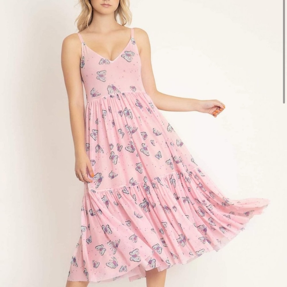 Blackmilk Butterfree tiered maxi dress
